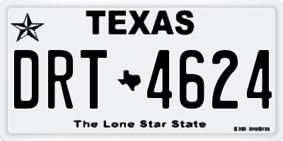 TX license plate DRT4624