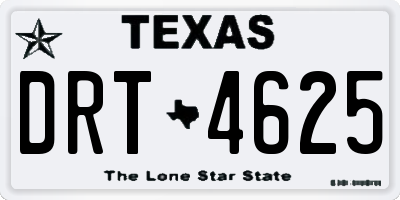 TX license plate DRT4625