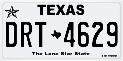 TX license plate DRT4629