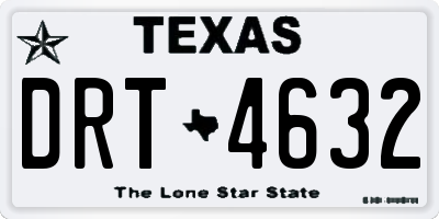 TX license plate DRT4632