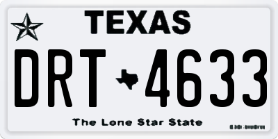 TX license plate DRT4633