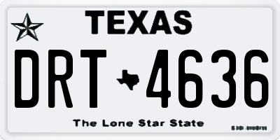 TX license plate DRT4636