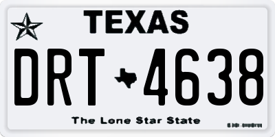 TX license plate DRT4638