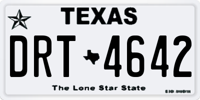 TX license plate DRT4642