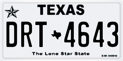TX license plate DRT4643