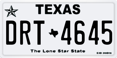TX license plate DRT4645