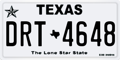 TX license plate DRT4648