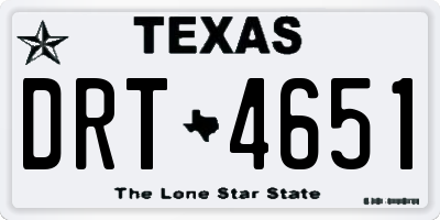 TX license plate DRT4651