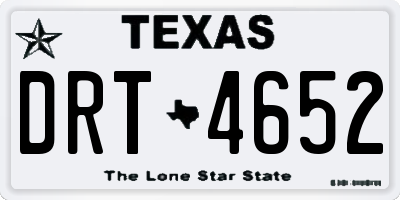 TX license plate DRT4652