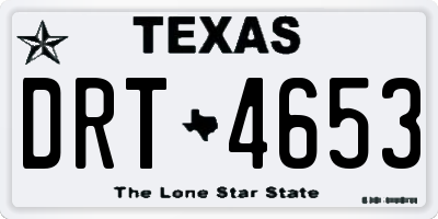 TX license plate DRT4653