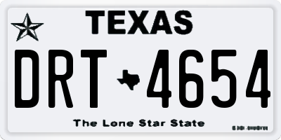TX license plate DRT4654
