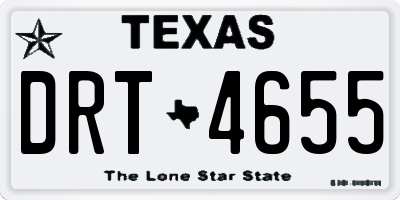 TX license plate DRT4655