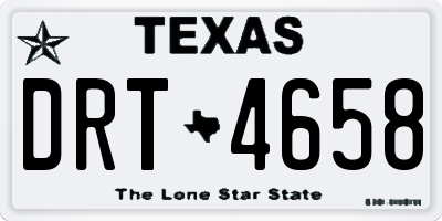 TX license plate DRT4658