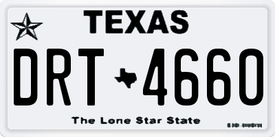 TX license plate DRT4660