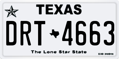 TX license plate DRT4663