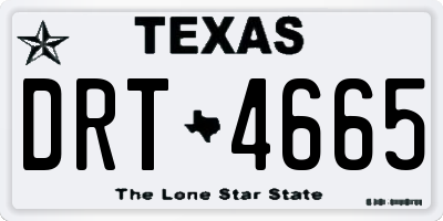 TX license plate DRT4665