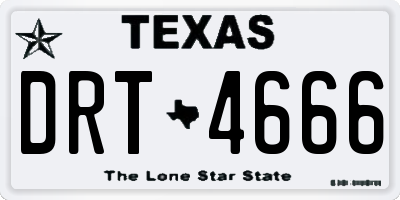 TX license plate DRT4666