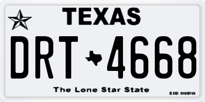 TX license plate DRT4668