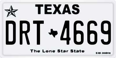 TX license plate DRT4669