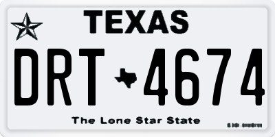 TX license plate DRT4674