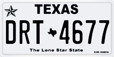 TX license plate DRT4677
