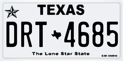 TX license plate DRT4685