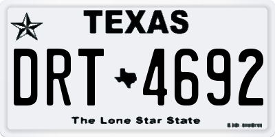 TX license plate DRT4692