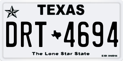 TX license plate DRT4694