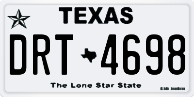 TX license plate DRT4698
