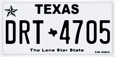 TX license plate DRT4705