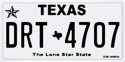 TX license plate DRT4707