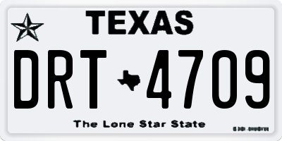 TX license plate DRT4709