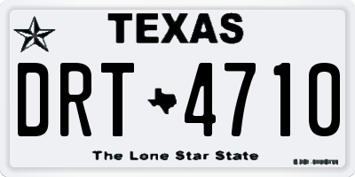 TX license plate DRT4710