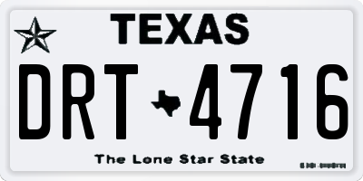 TX license plate DRT4716