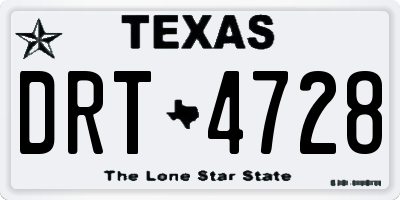TX license plate DRT4728