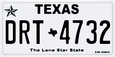 TX license plate DRT4732
