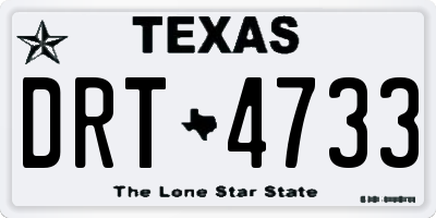 TX license plate DRT4733