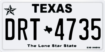 TX license plate DRT4735