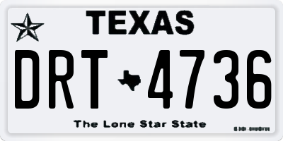 TX license plate DRT4736