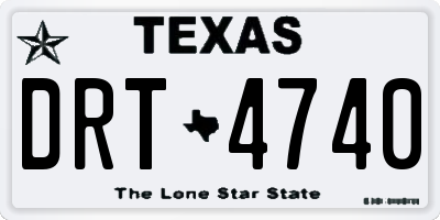 TX license plate DRT4740