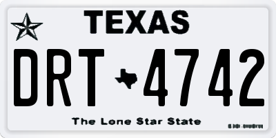 TX license plate DRT4742