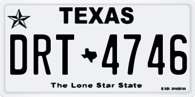 TX license plate DRT4746