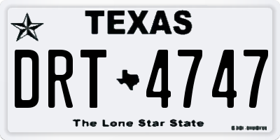 TX license plate DRT4747