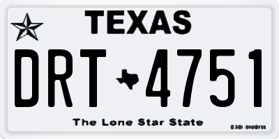 TX license plate DRT4751