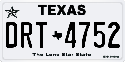 TX license plate DRT4752
