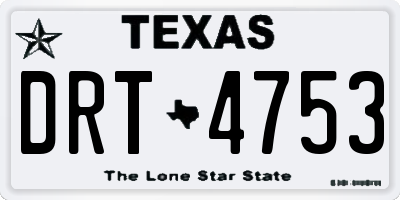 TX license plate DRT4753