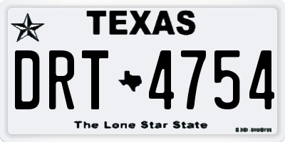 TX license plate DRT4754