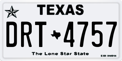 TX license plate DRT4757