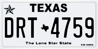 TX license plate DRT4759