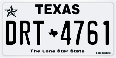 TX license plate DRT4761